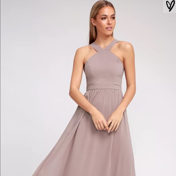 Beautiful Taupe Maxi Gown NWT - Picture 1 of 7